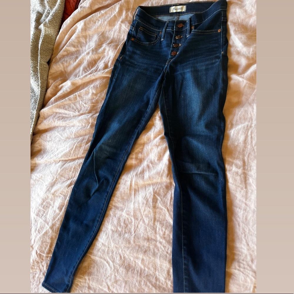 Button front madewell skinny jeans
